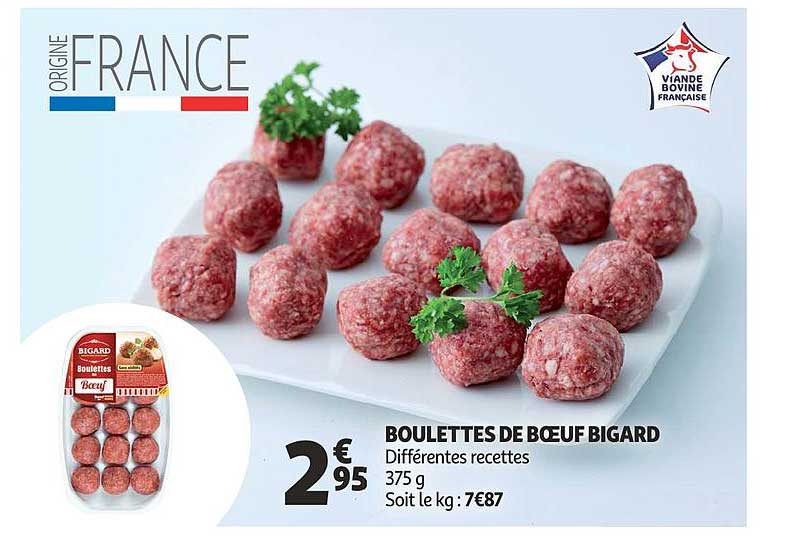 Promo Boulettes De Bœuf Bigard chez Auchan iCatalogue fr