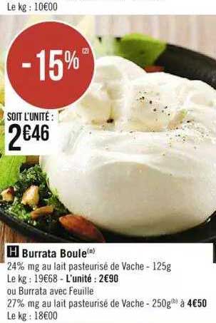 Promo Burrata Boule Chez Spar Icatalogue Fr