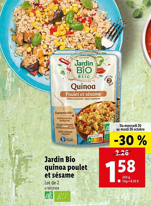 Promo Jardin Bio Quinoa Poulet Et S Same Chez Lidl Icatalogue Fr