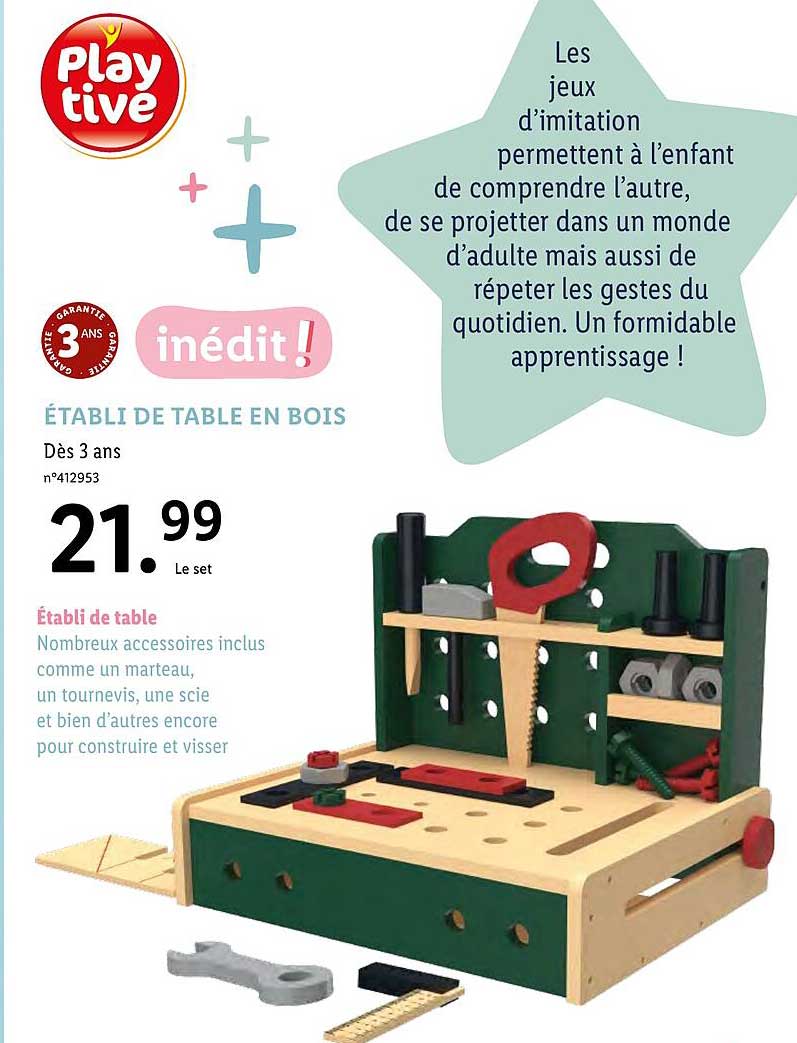 Promo établi De Table En Bois chez Lidl iCatalogue fr