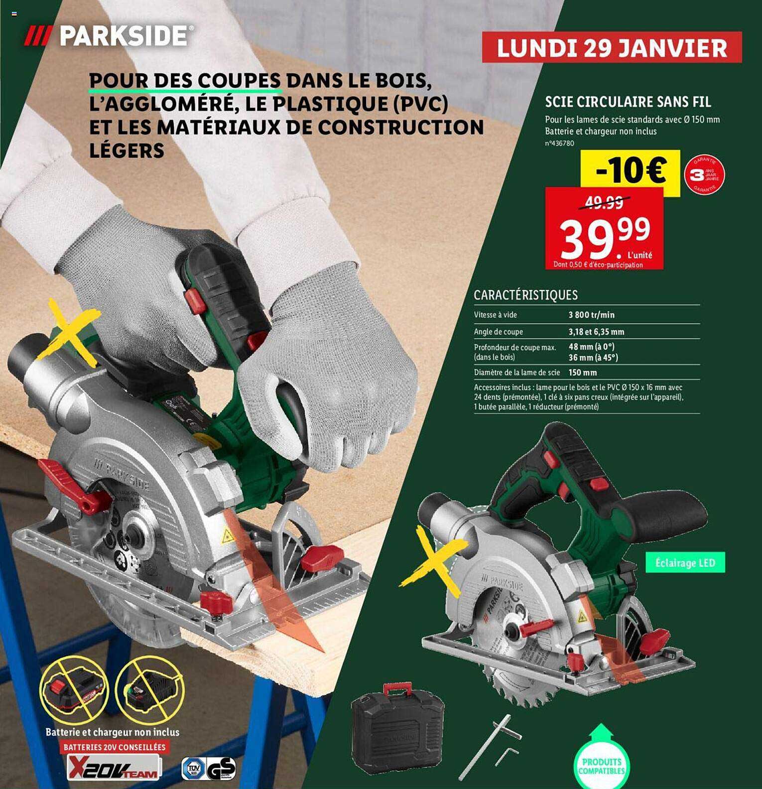 Promo Scie Circulaire Sans Fil Parkside Chez Lidl Icatalogue Fr