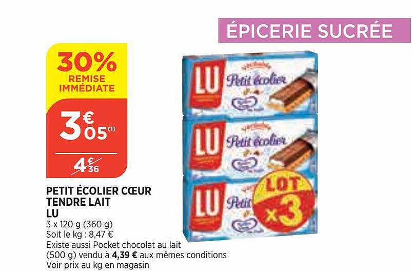 Promo Petit écolier Cœur Tendre Lait Lu chez Maximarché iCatalogue fr