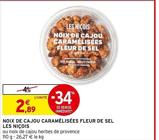 Promo Noix De Cajou Caram Lis Es Fleur De Sel Les Ni Ois Chez