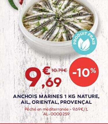 Promo Anchois Marines Kg Nature Ail Oriental Proven Al Chez