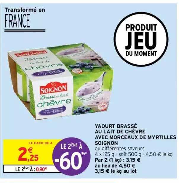 Promo Yaourt Brassé Au Lait De Chèvre Avec Morceaux De Myrtilles