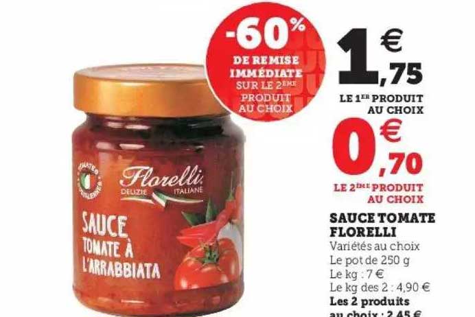 Offre Sauce Tomate Florelli Chez Hyper U