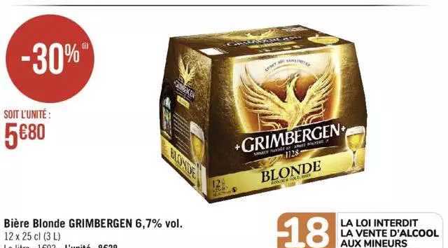 Promo Bière Blonde Grimbergen 6 7 Vol chez Géant iCatalogue fr