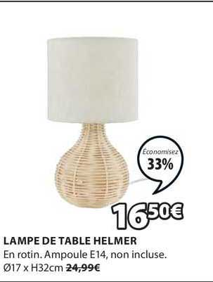 Promo Lampe De Table Helmer Chez Jysk Icatalogue Fr