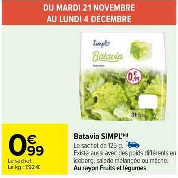 Promo Batavia Simpl Chez Carrefour Icatalogue Fr