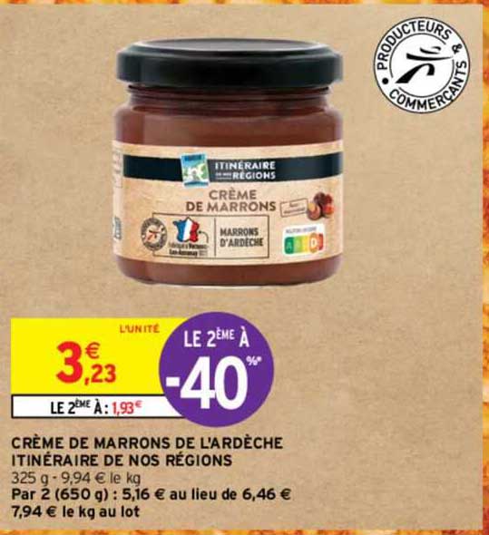 Promo Cr Me De Marrons De L Ard Che Itin Raire De Nos R Gions Chez