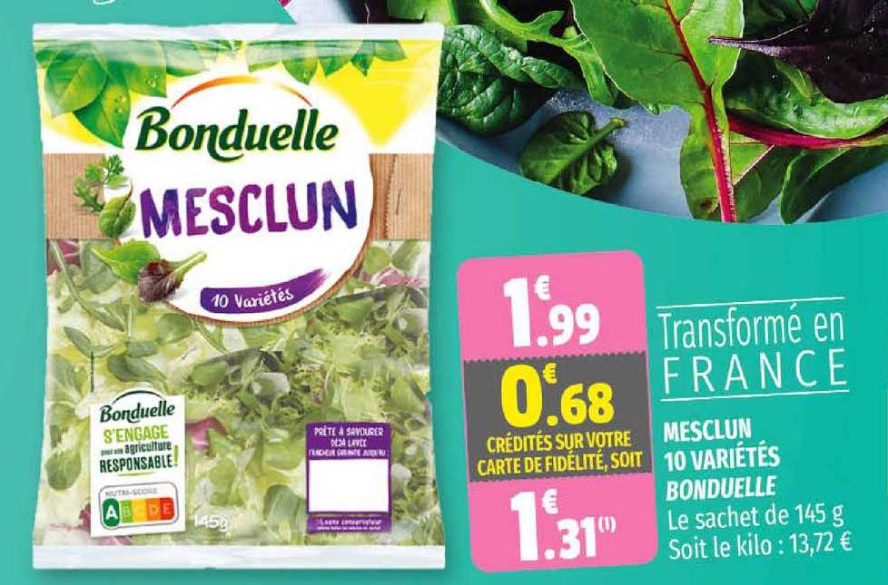 Promo Mesclun 10 Variétés Bonduelle chez Coccinelle Supermarché