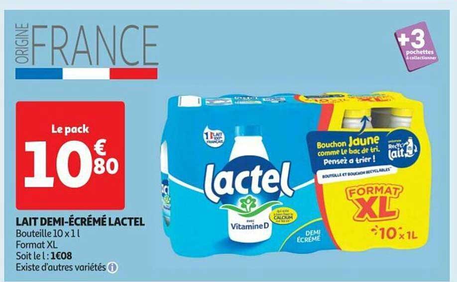 Promo Lait Demi écrémé Lactel chez Auchan iCatalogue fr