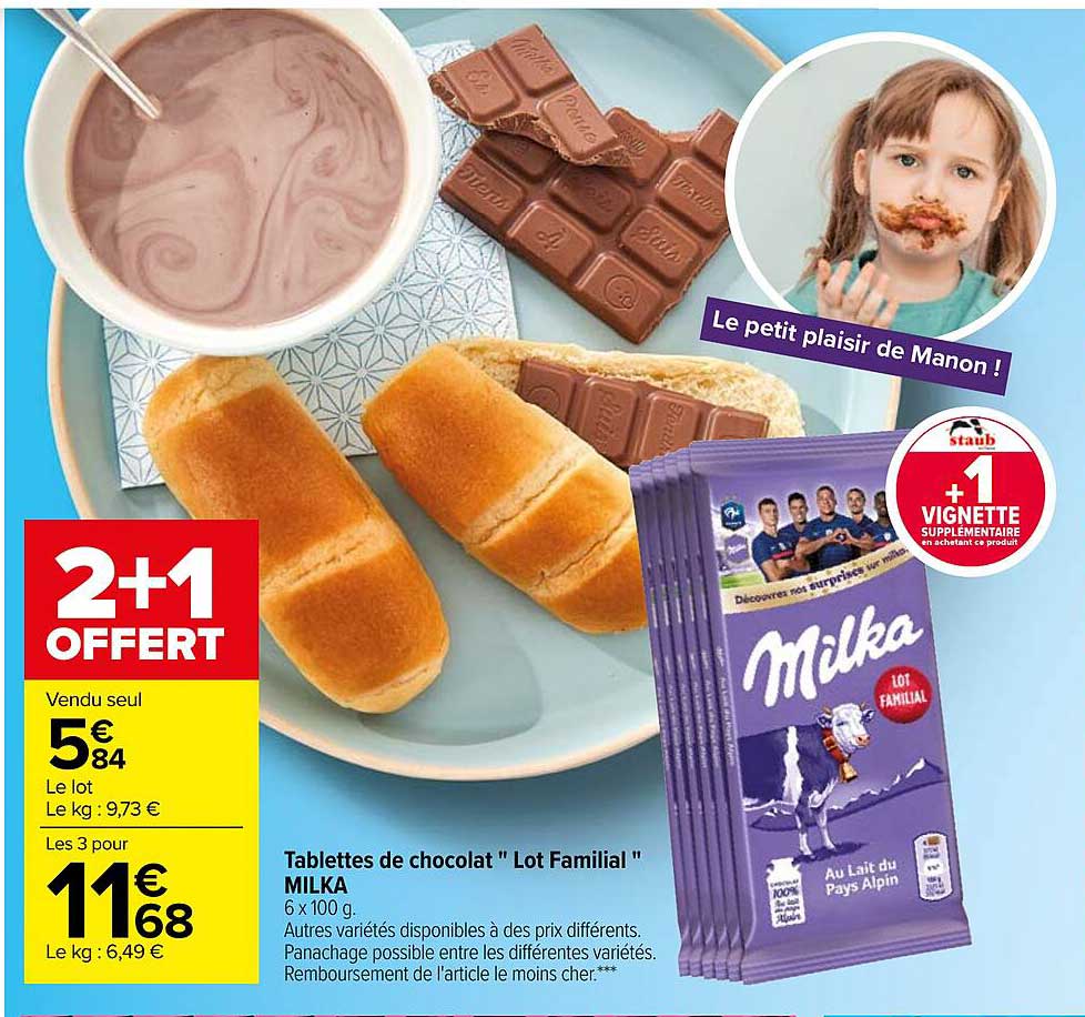 Promo Tablettes De Chocolat Lot Familial Milka Chez Carrefour