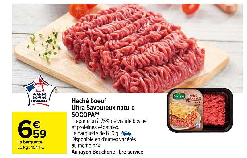 Promo Hach B Uf Ultra Savoureux Nature Socopa Chez Carrefour