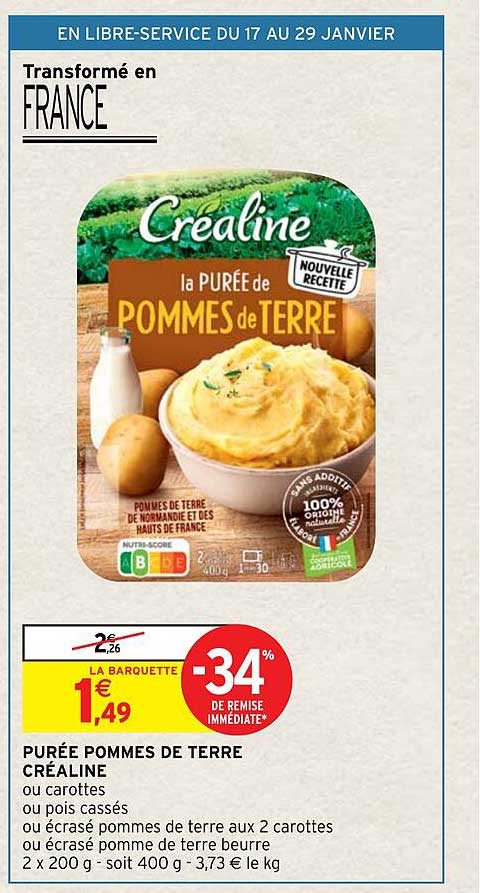 Promo Pur E Pommes De Terre Cr Aline Chez Intermarch Hyper Icatalogue Fr