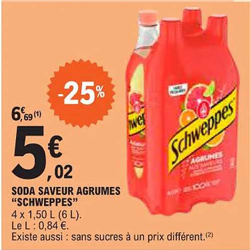 Promo Soda Saveur Agrumes Schweppes Chez E Leclerc ICatalogue Fr