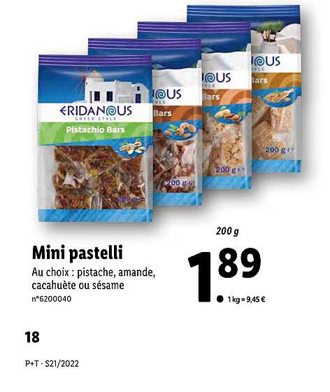 Offre Mini Pastelli Eridanous Chez Lidl