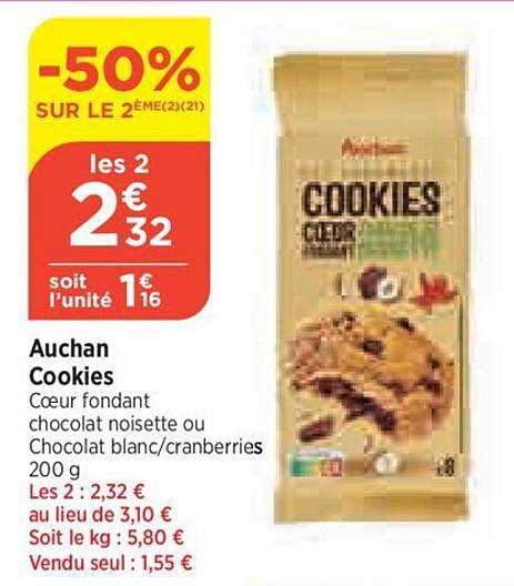 Promo Auchan Cookies Chez Atac ICatalogue Fr