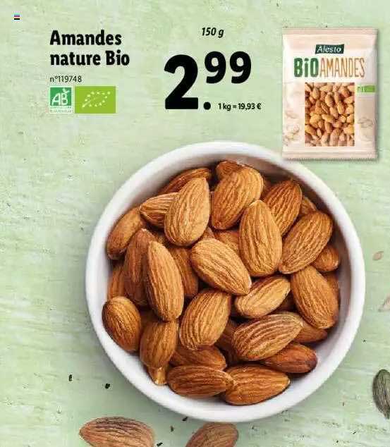 Promo Amandes Nature Bio Chez Lidl Icatalogue Fr