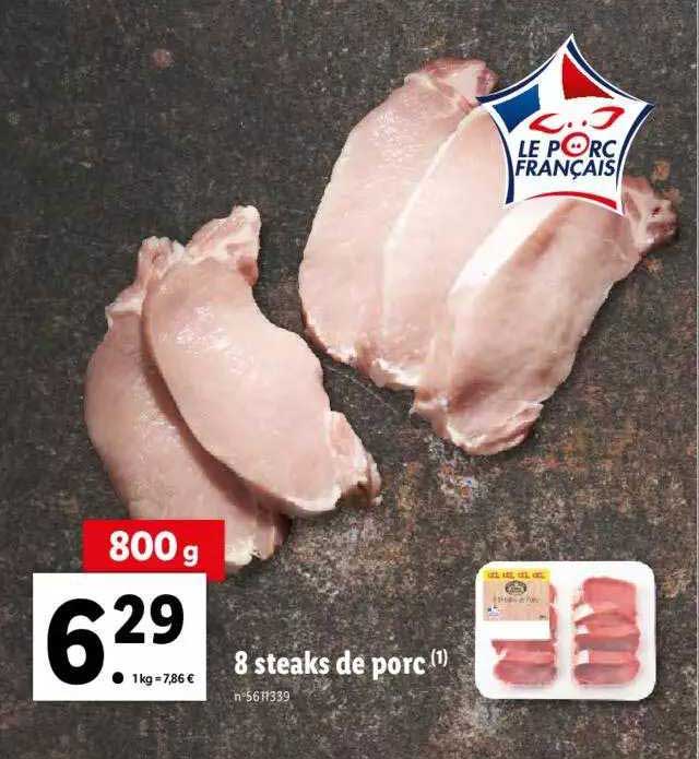 Promo Steaks De Porc Chez Lidl Icatalogue Fr