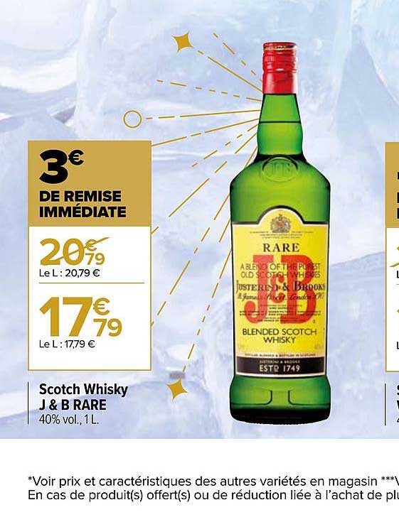 Offre Scotch Whisky J B Rare Chez Carrefour