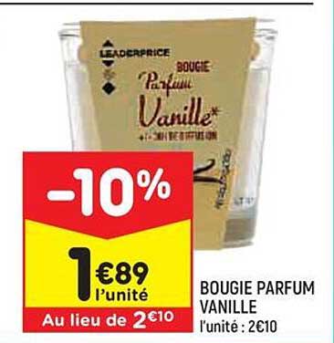 Promo Bougie Parfum Vanille Chez Leader Price ICatalogue Fr