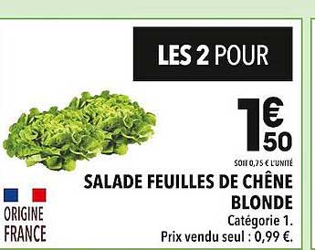 Promo Salade Feuilles De Chêne Blonde chez Supeco iCatalogue fr