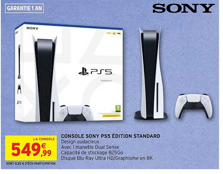 Promo Console Sony Ps5 édition Standard chez Intermarché Hyper