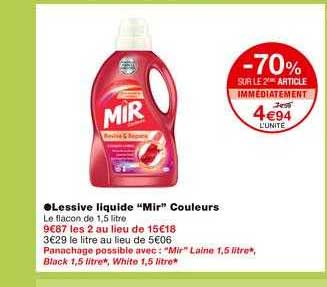 Offre Lessive Liquide Mir Couleurs Chez Monoprix