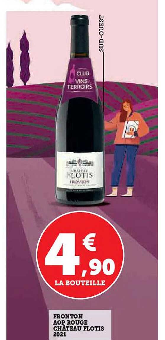 Promo Fronton Aop Rouge Château Flotis 2021 chez Hyper U iCatalogue fr