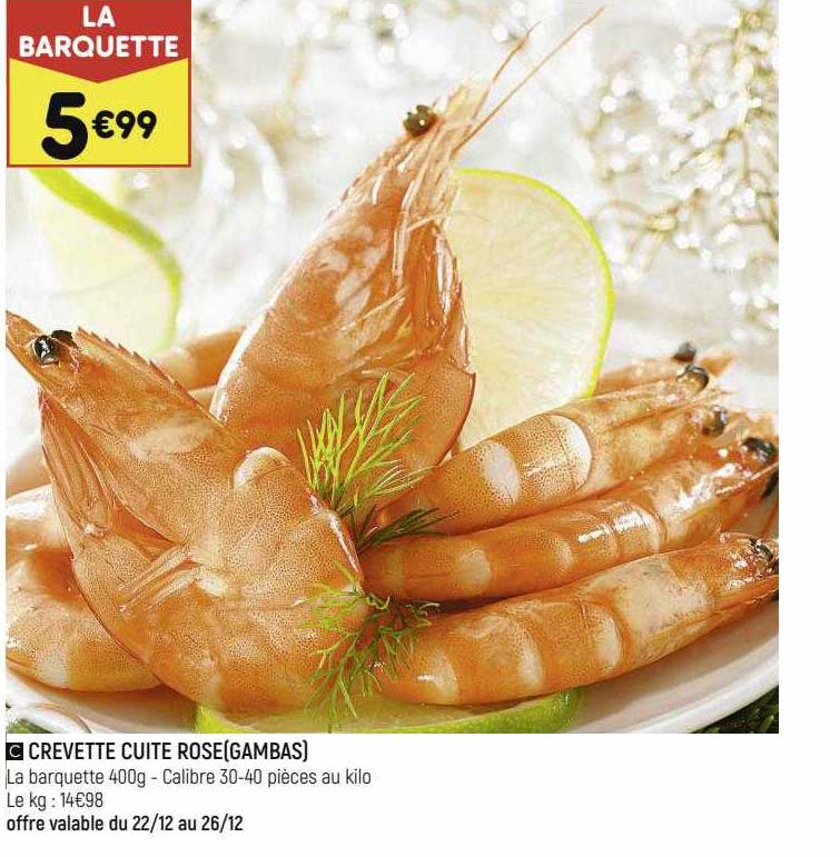 Promo Crevette Cuite Rose Gambas Chez Leader Price Icatalogue Fr