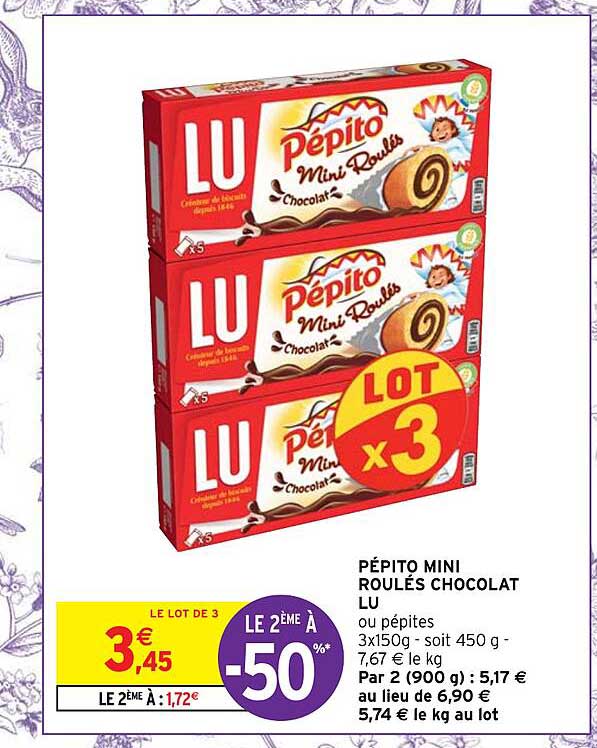 Promo Pépito Mini Roulés Chocolat Lu chez Intermarché iCatalogue fr