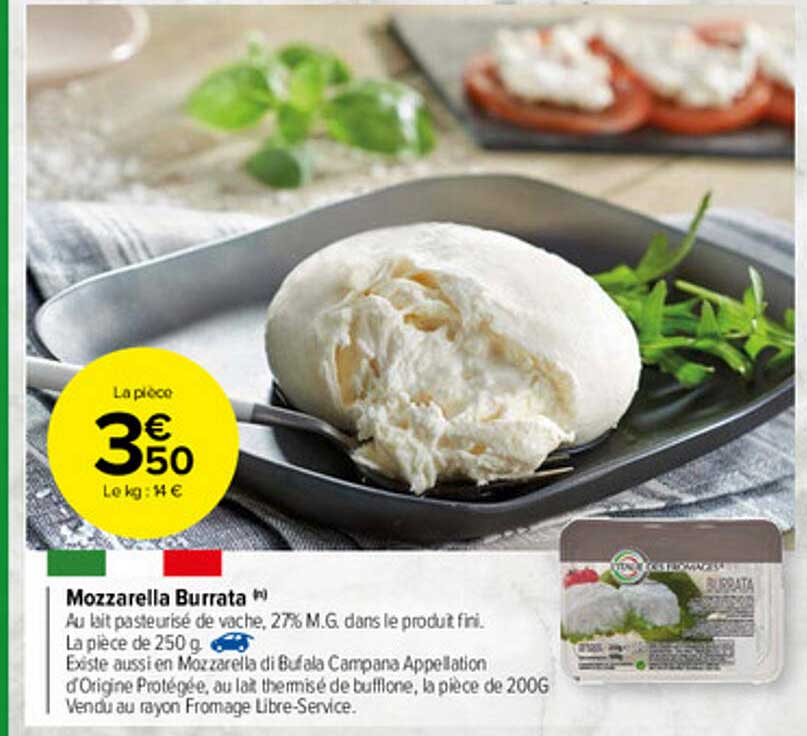 Promo Mozzarella Burrata Chez Carrefour Market Icatalogue Fr