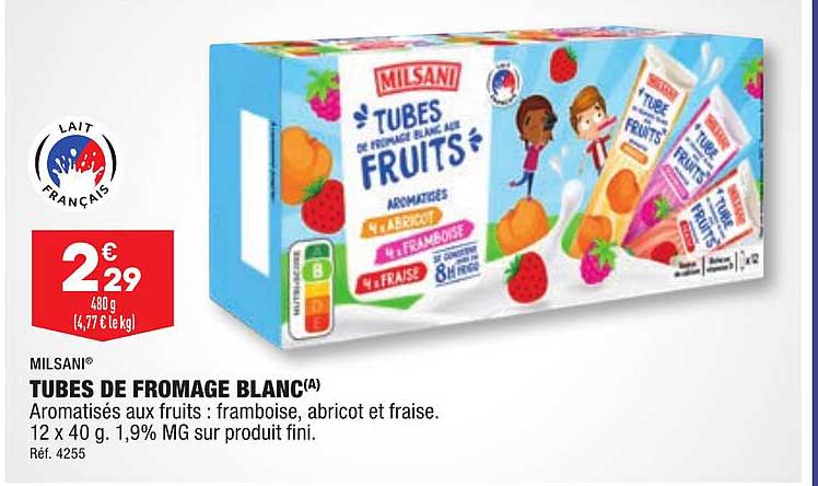 Promo Tubes De Fromage Blanc Milsani Chez Aldi Icatalogue Fr