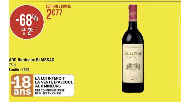 Promo Aoc Bordeaux Blaissac chez Supermarchés iCatalogue fr