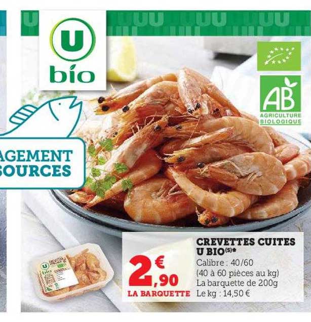 Promo Crevettes Cuites U Bio Chez U Express ICatalogue Fr