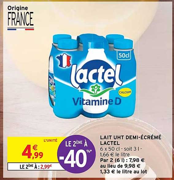 Promo Lait Uht Demi Cr M Lactel Chez Intermarch Hyper Icatalogue Fr