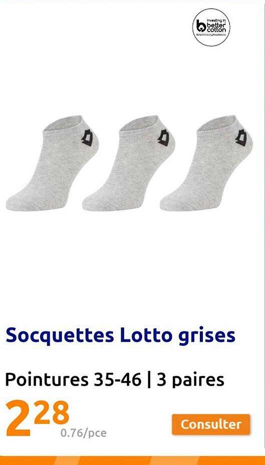 Promo Socquettes Lotto Grises Chez Action Icatalogue Fr