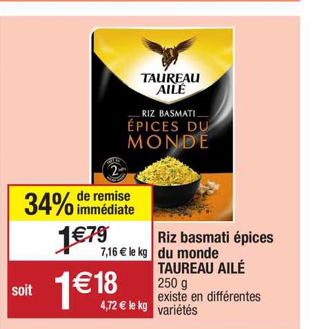 Promo Riz Basmati épices Du Monde Taureau Ailé chez Migros France