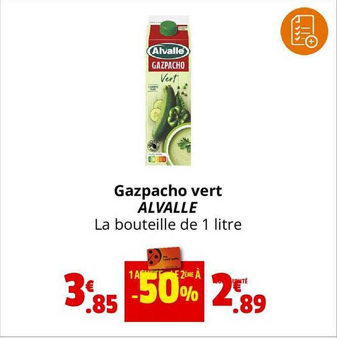 Promo Gazpacho Vert Alvalle chez Coccinelle Supermarché iCatalogue fr