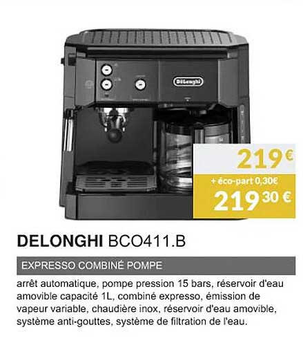 Promo Delonghi Bco B Expresso Combin Pompe Chez Copra Icatalogue Fr