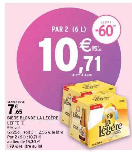 Promo Bière Blonde La Légère Leffe chez Intermarché iCatalogue fr