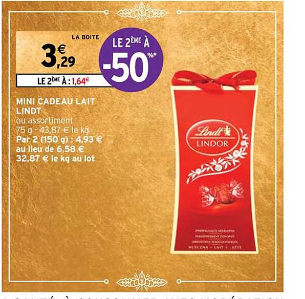 Promo Mini Cadeau Lait Lindt chez Intermarché Hyper iCatalogue fr