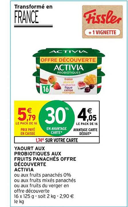 Promo Yaourt Aux Probiotiques Aux Fruits Panachés Offre Découverte