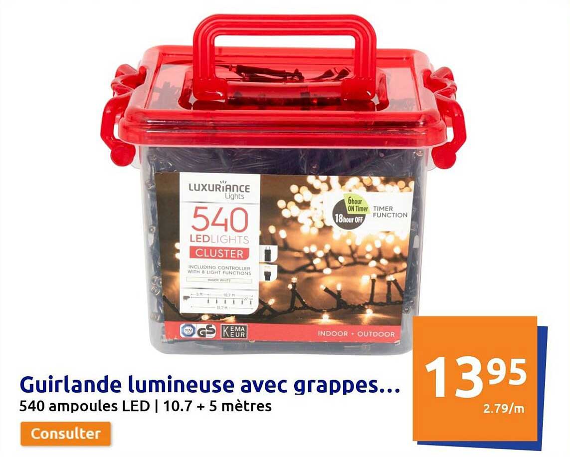 Promo Guirlande Lumineuse Avec Grappes Chez Action Icatalogue Fr