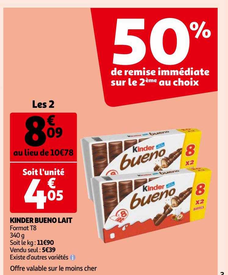 Promo Kinder Bueno Lait Chez Auchan