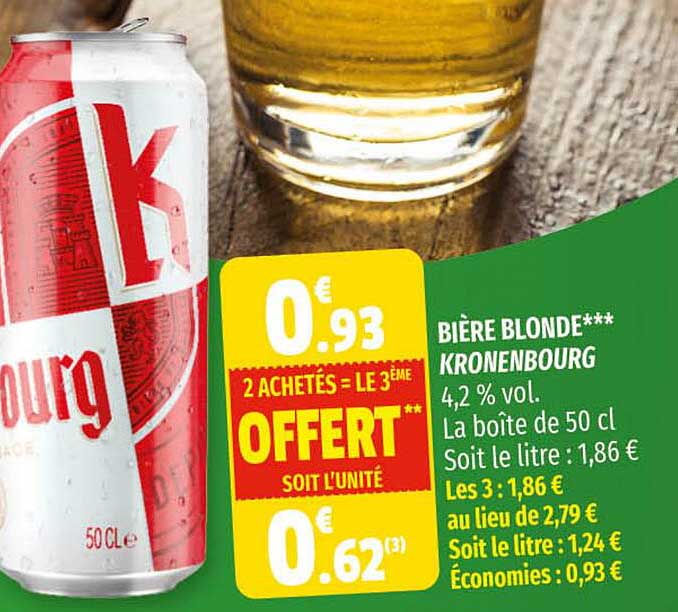 Offre Bi Re Blonde Kronenbourg Chez Coccinelle Supermarche