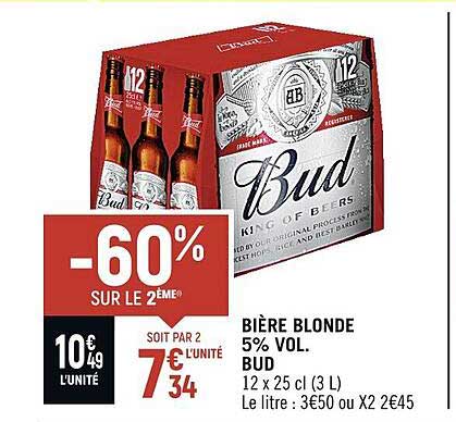 Promo Bière Blonde 5 Vol Bud chez Spar iCatalogue fr