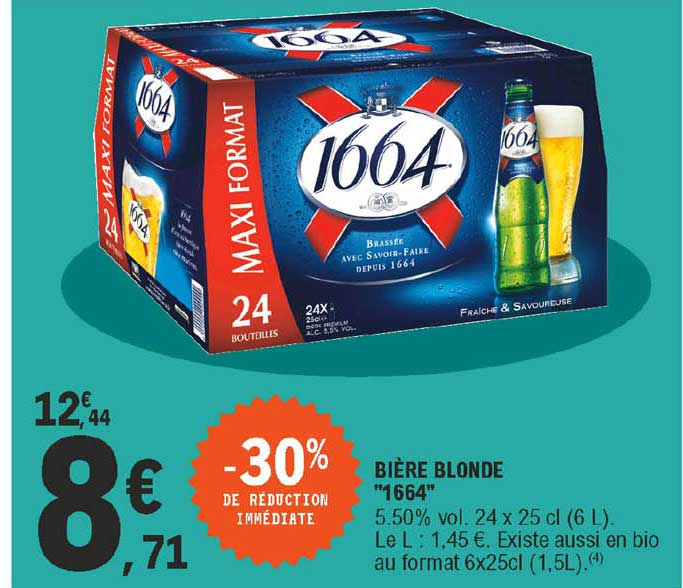 Promo Bière Blonde 1664 chez E Leclerc Express iCatalogue fr