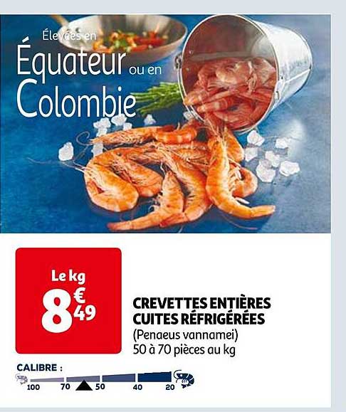 Promo Crevettes Entières Cuites Réfrigérées chez Auchan iCatalogue fr